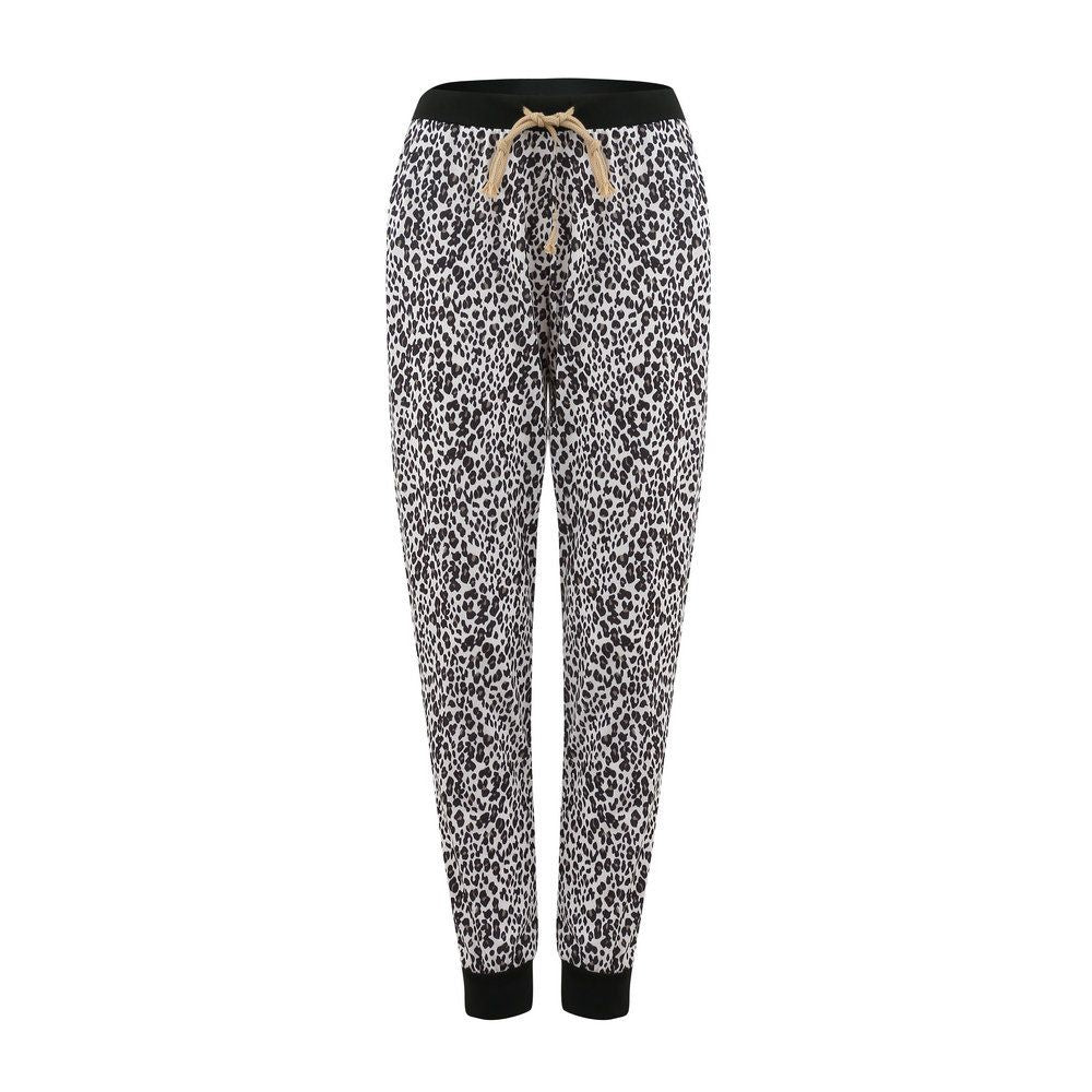 Fashion Womens' Leopard Print Pants Elegant Slim Look Loose Trousers Casual Leisure Pants