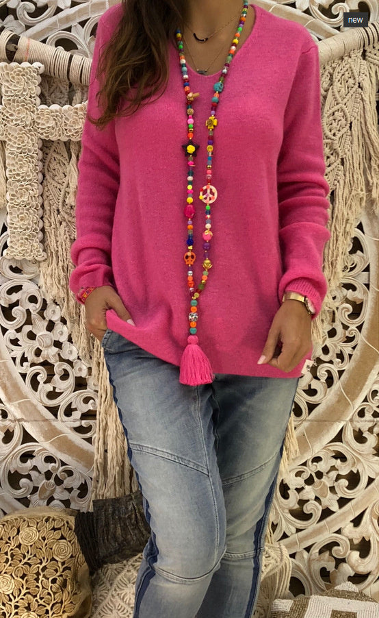 winter new women's V-neck long-sleeved solid color sweater S-5XL
