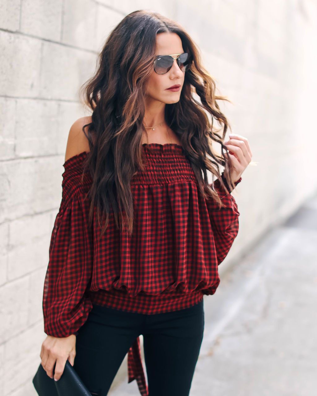 Autumn Hot Tops Sexy Wrapped Trench Plaid Comfortable Sleeve Tops