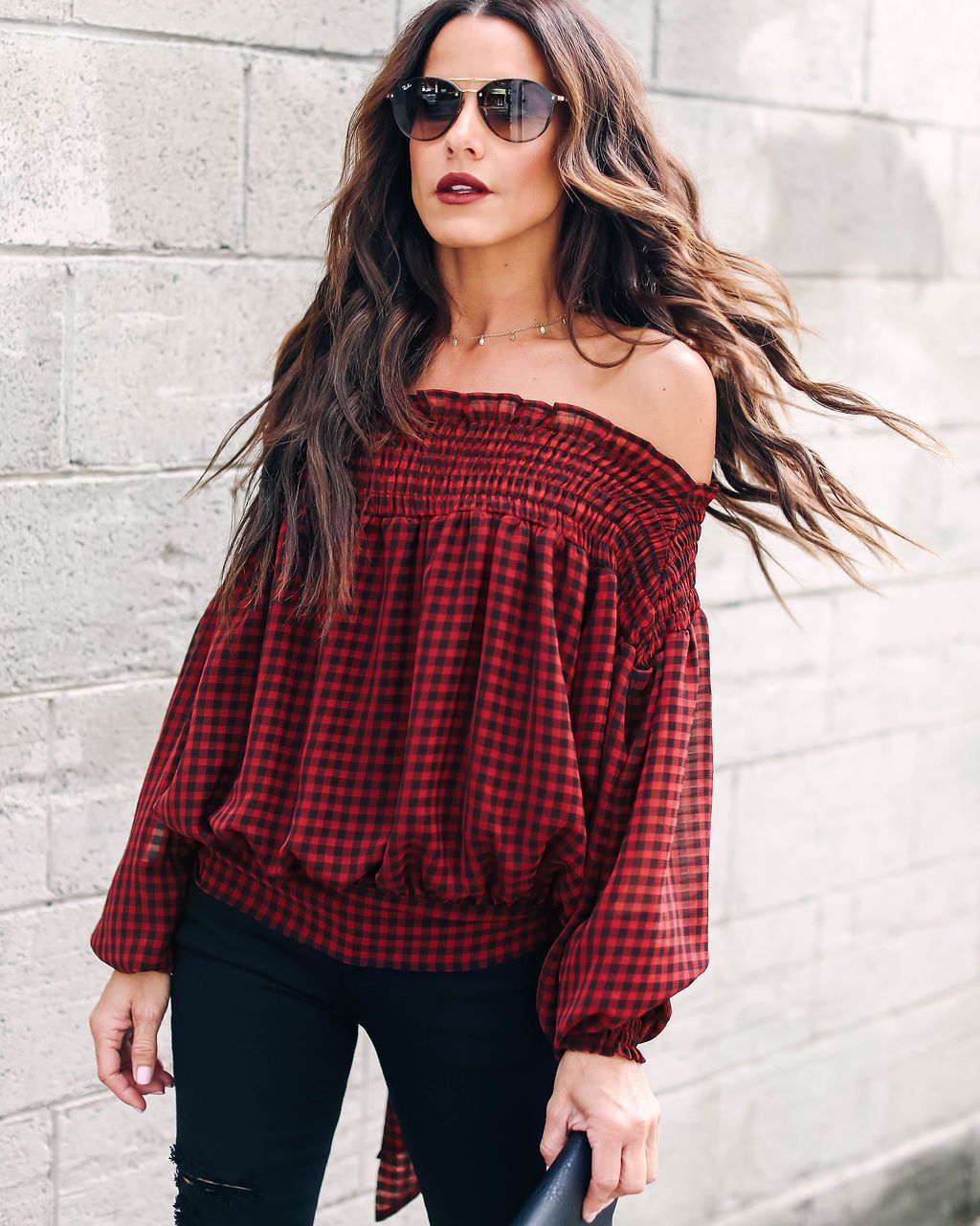 Autumn Hot Tops Sexy Wrapped Trench Plaid Comfortable Sleeve Tops