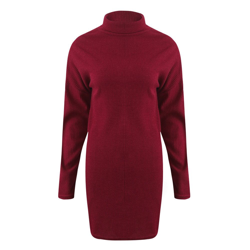 Autumn and Winter Hot Tops Sexy High Neck Comfortable Loose Mid Length Tops